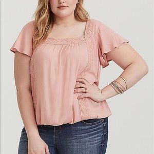 Lace gauze top